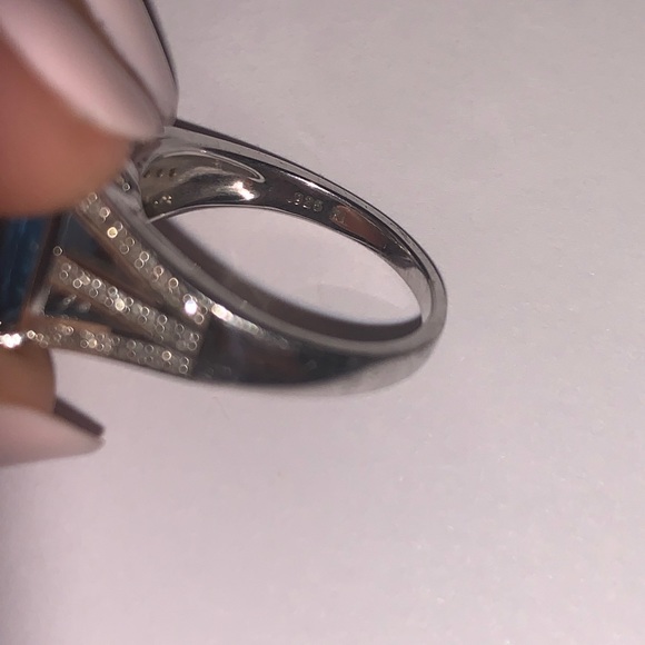 Blue topaz diamond ring - Picture 7 of 7